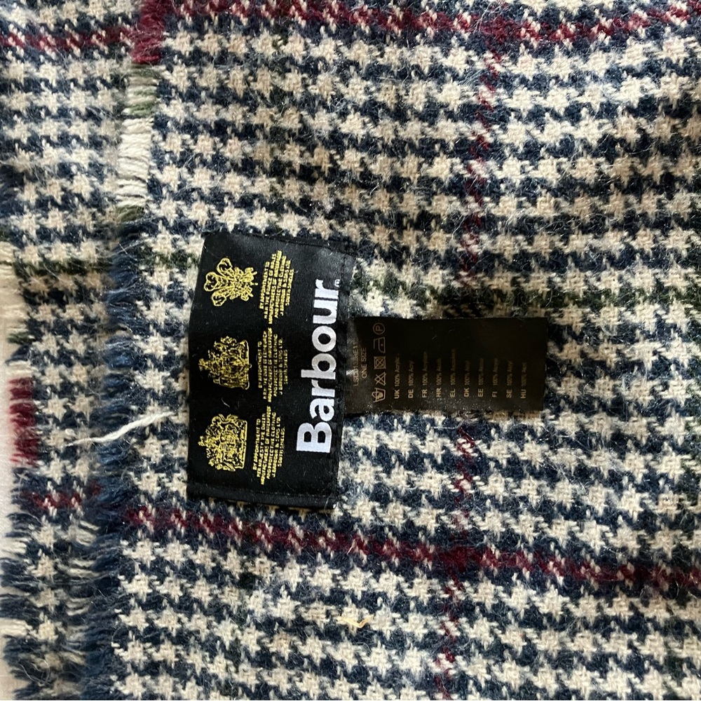 Barbour reversible plaid scarf